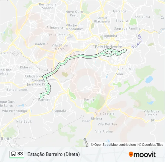33 Bus Line Map