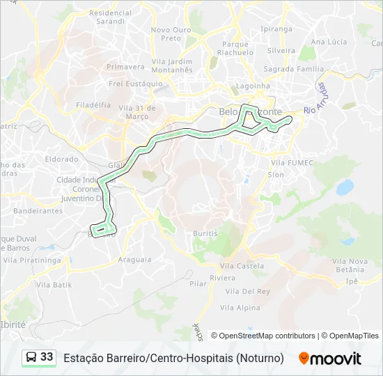 33 Bus Line Map