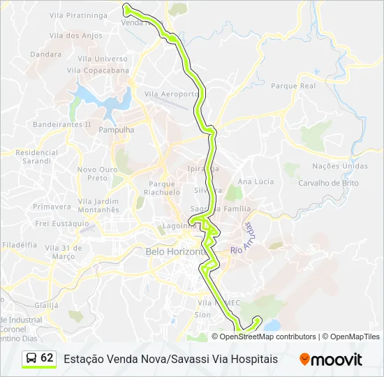 62 Bus Line Map