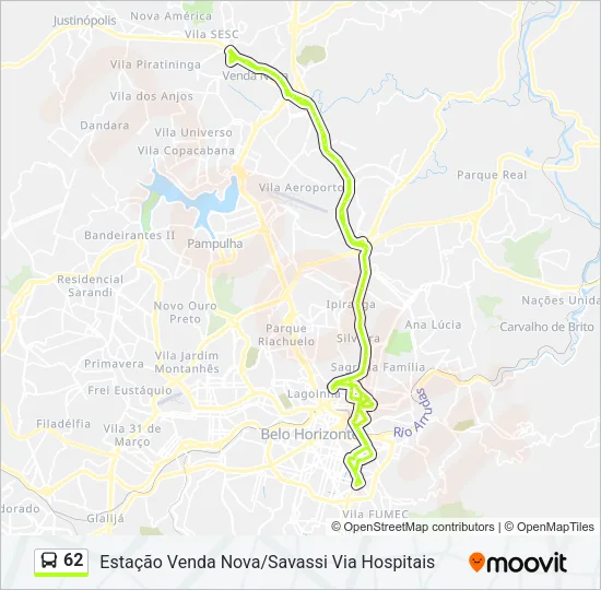 62 Bus Line Map