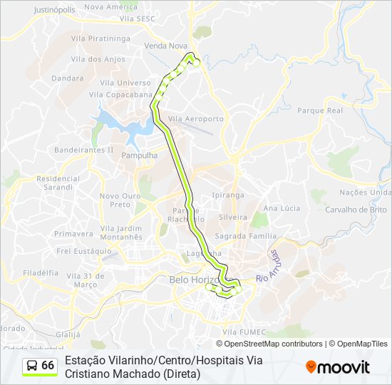 Mapa de 66 de autobús