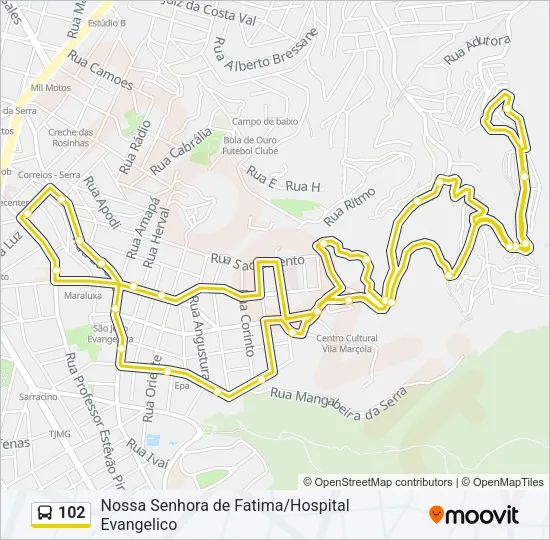 102 Bus Line Map