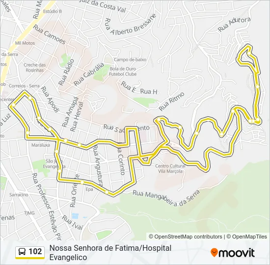 102 Bus Line Map