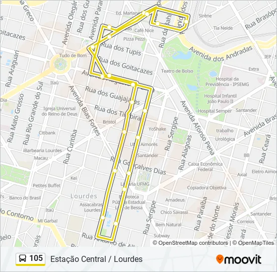105 Bus Line Map