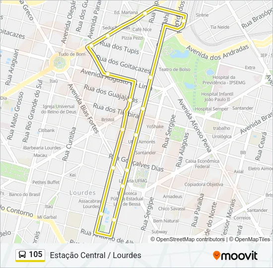 105 Bus Line Map