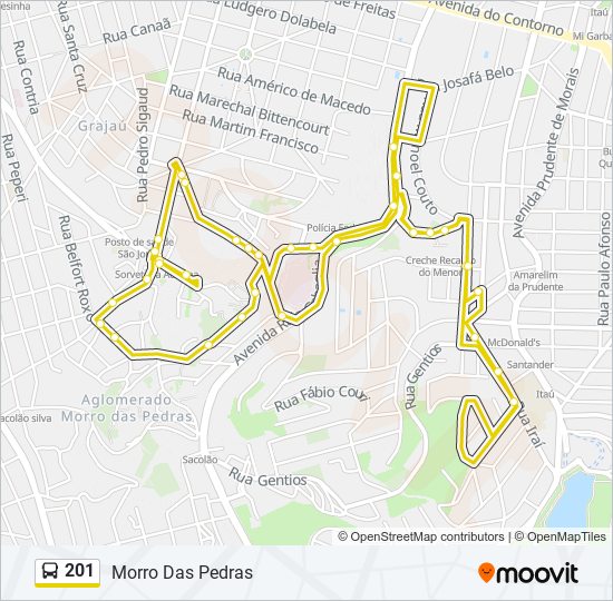 Mapa de 201 de autobús