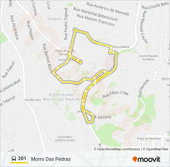 201 Bus Line Map