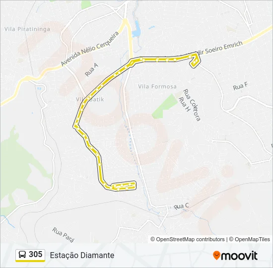 305 Bus Line Map