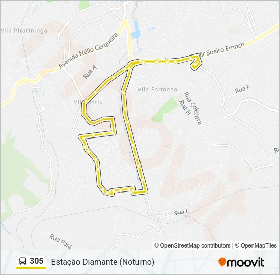 305 Bus Line Map