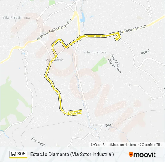 305 Bus Line Map