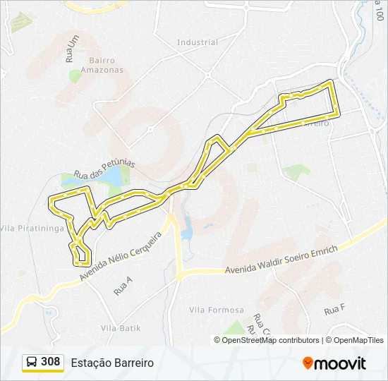308 Bus Line Map