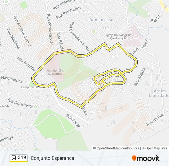 319 bus Line Map