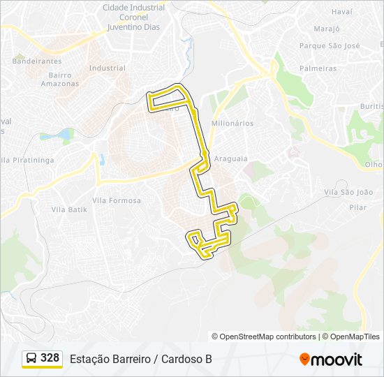 Mapa de 328 de autobús