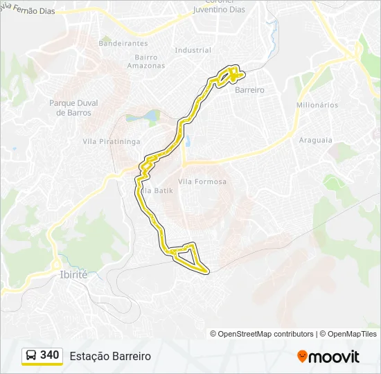 340 Bus Line Map