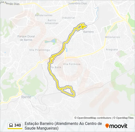 340 Bus Line Map
