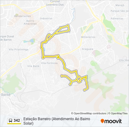 342 bus Line Map