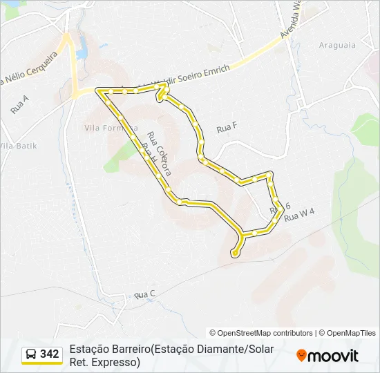 342 Bus Line Map