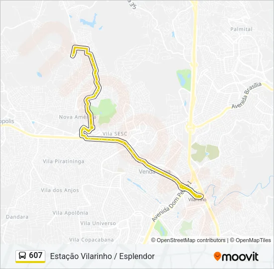 607 Bus Line Map