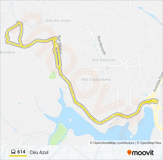 614 Bus Line Map