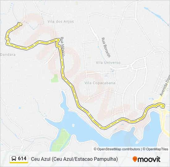 614 Bus Line Map