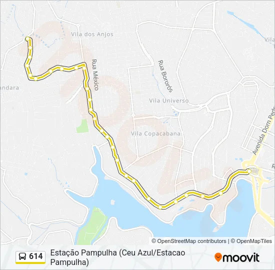614 Bus Line Map