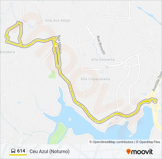 614 Bus Line Map