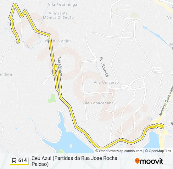 614 Bus Line Map