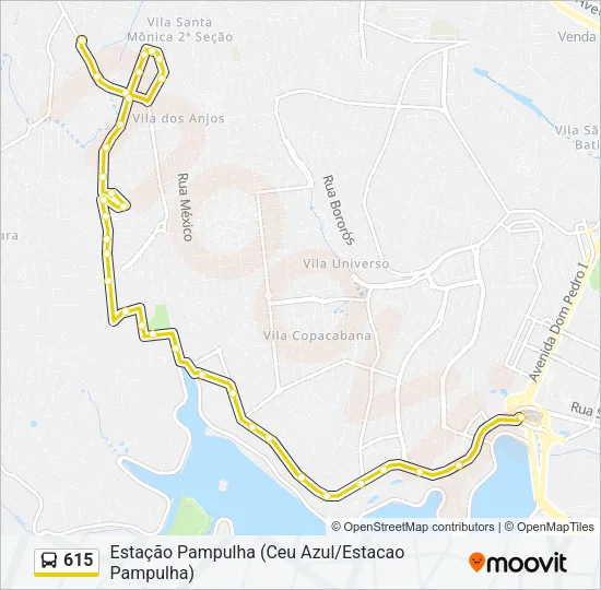 615 Bus Line Map