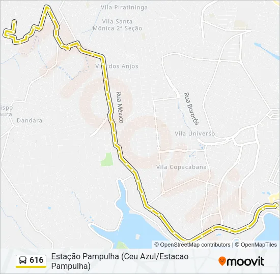 616 Bus Line Map