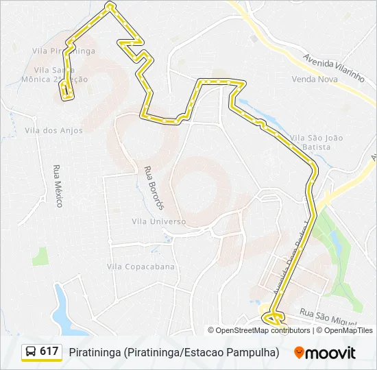 617 Bus Line Map