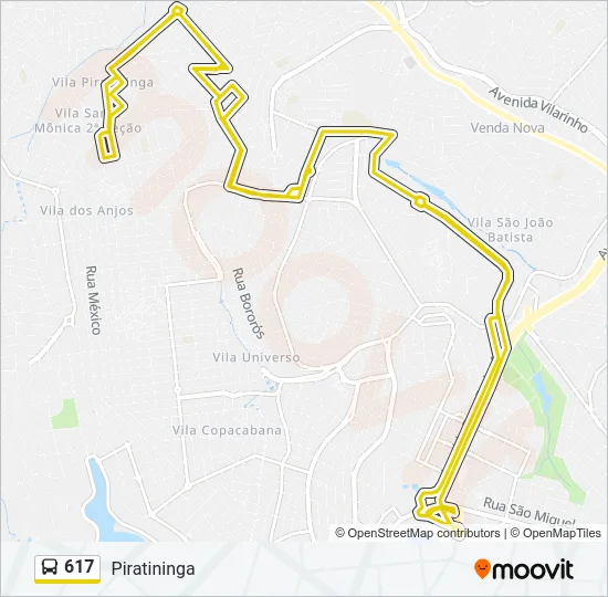 617 Bus Line Map