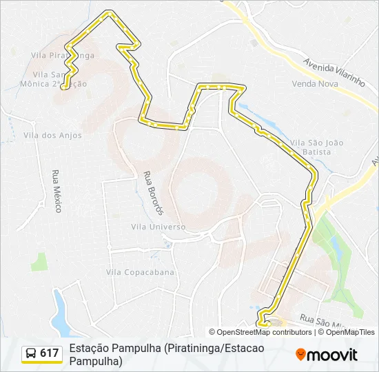 617 Bus Line Map
