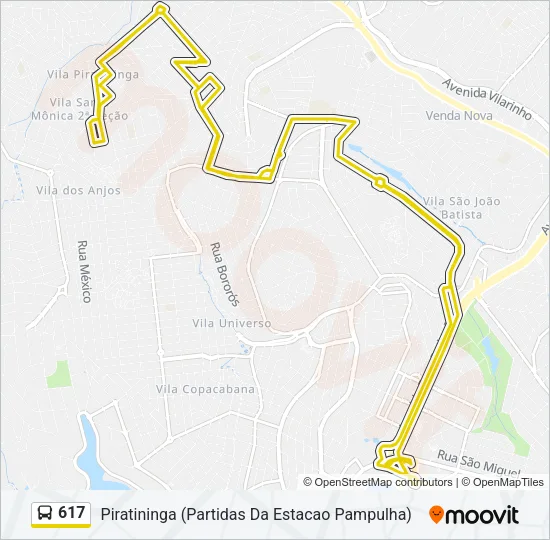 617 Bus Line Map
