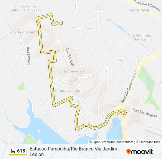 618 Bus Line Map