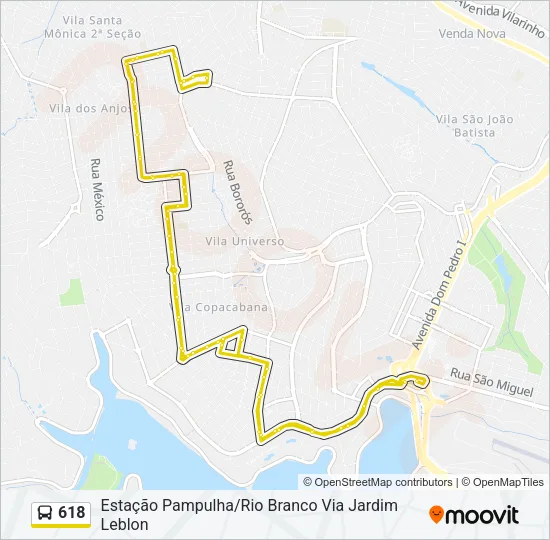 618 Bus Line Map