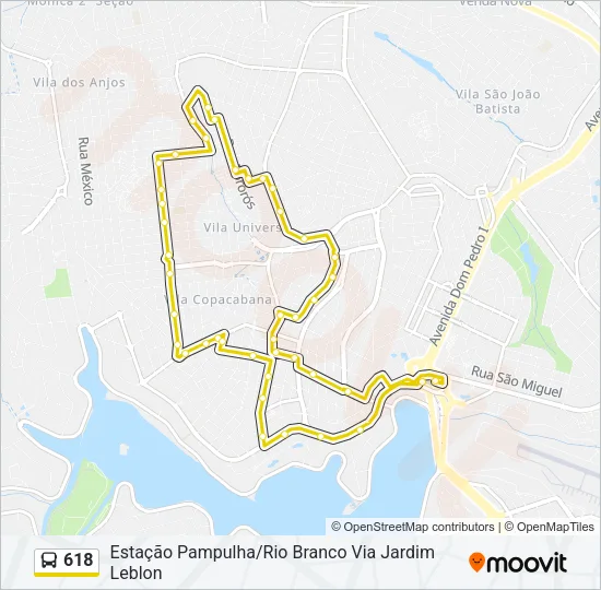 618 Bus Line Map