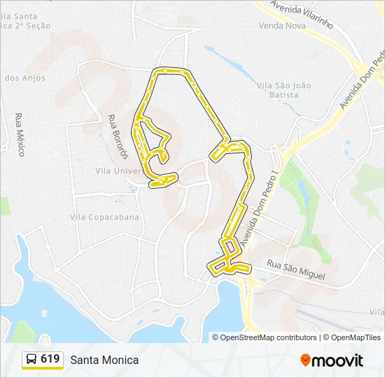 619 Bus Line Map