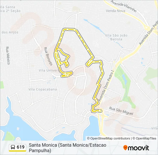 619 Bus Line Map