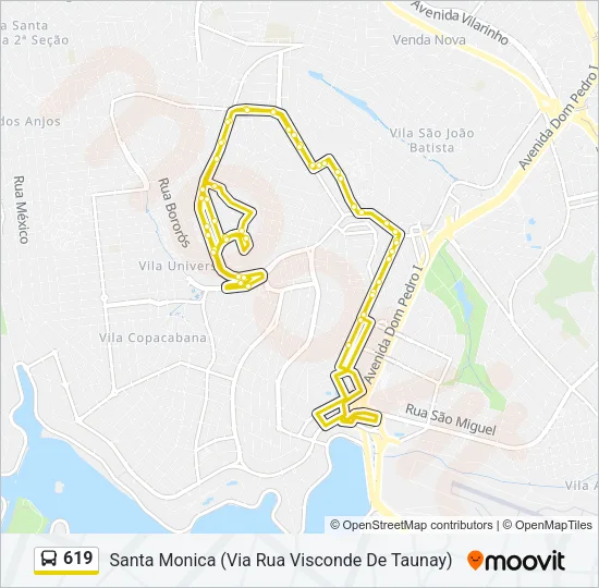 619 Bus Line Map