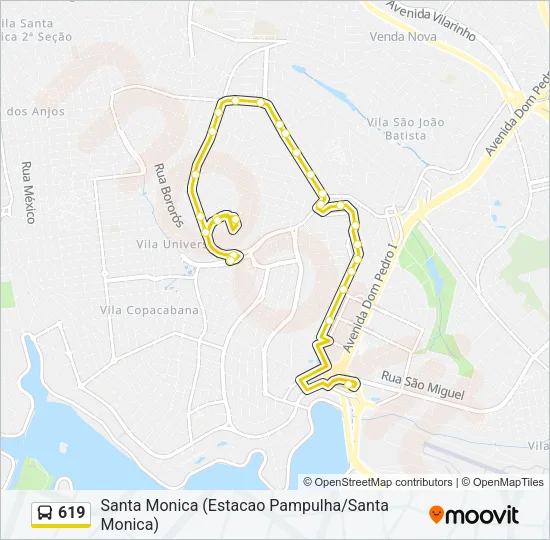 619 Bus Line Map
