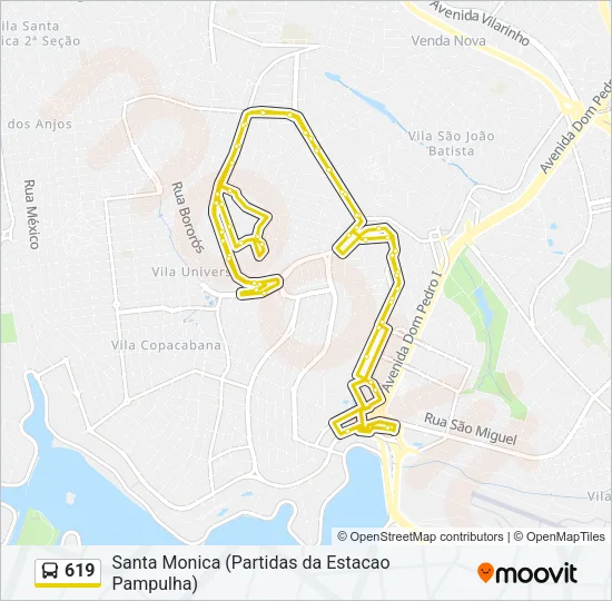 619 Bus Line Map