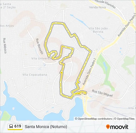 619 Bus Line Map