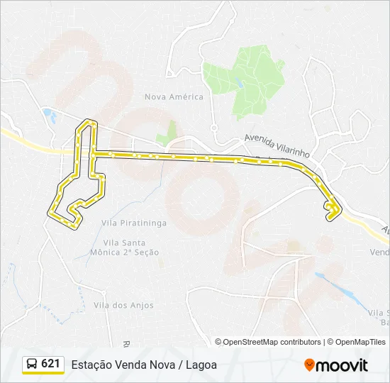 621 Bus Line Map