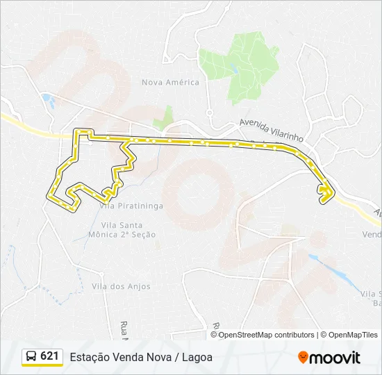 621 Bus Line Map