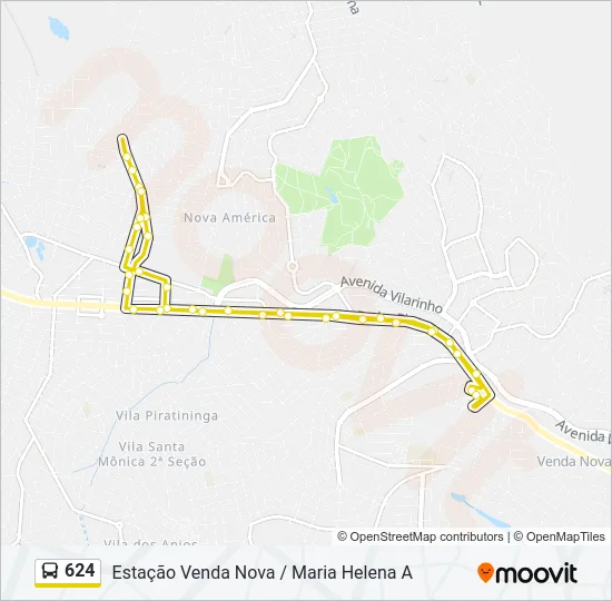 624 Bus Line Map