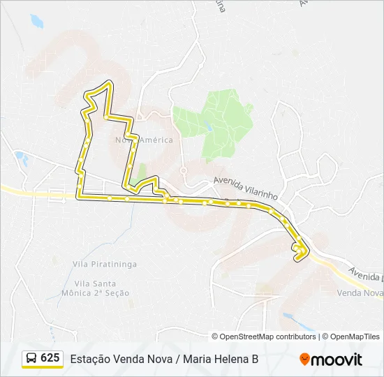 625 Bus Line Map