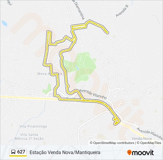 Mapa de 627 de autobús