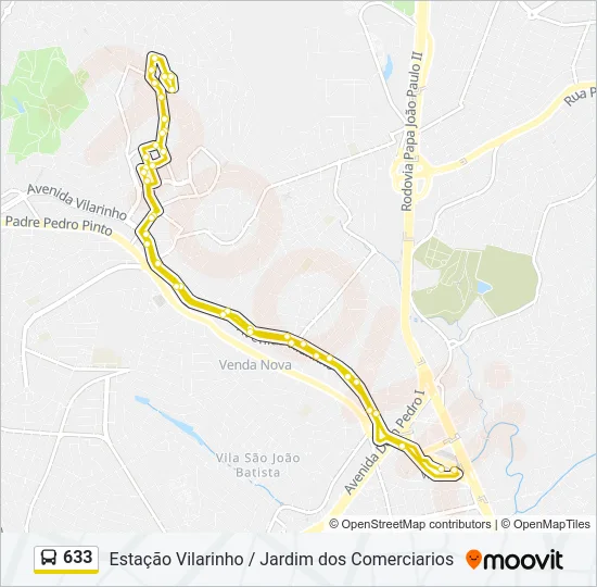 633 Bus Line Map