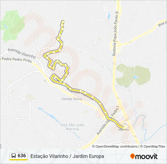 636 Bus Line Map