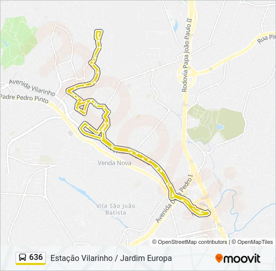636 Bus Line Map